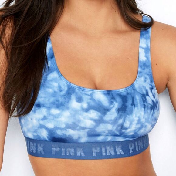 PINK Victoria's Secret Other - PINK Victoria's Secret Women Blue Tie-Dye Ultimate Sports Bra Size M